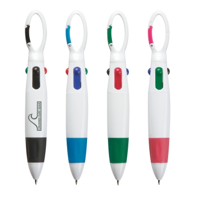 four ink color carabiner pen 